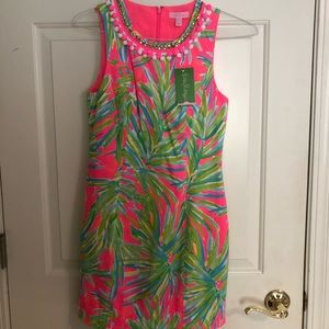 NWT Lilly Pulitzer Dress Fully Lined & Pink Poms